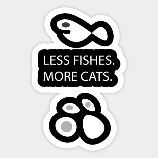 LESS FISHES VS MORE CATS FUNNY FIGHT Sticker